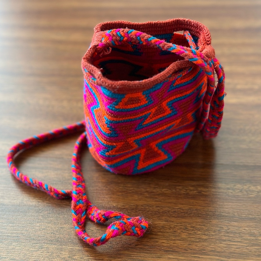 Wayuu Style Mochila Mini Red With Multi Crossbody… - image 4